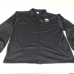 USA OLYMPICS UNITED STATES BLACK 2XL ZIP UP LIGHTWEIGHT JACKET H819